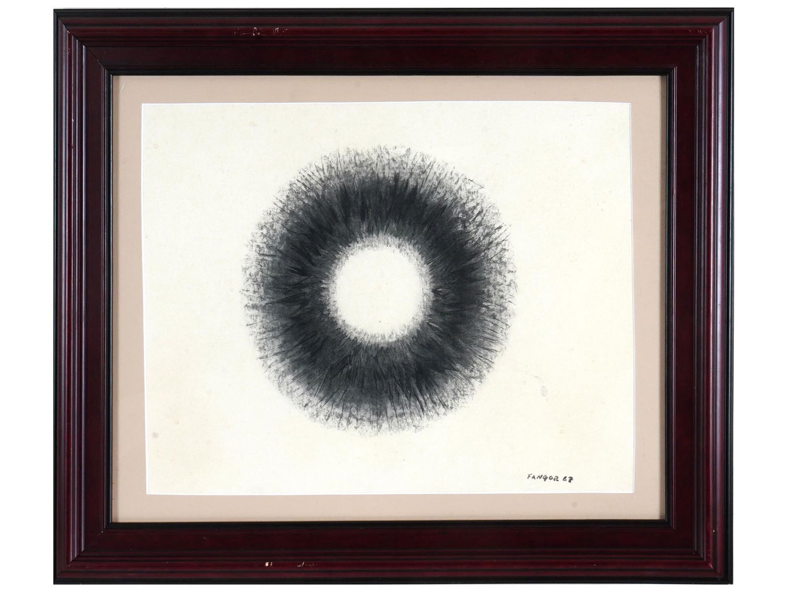 MID CENT POLISH OP ART SCHOOL CHARCOAL PAINTING (1 of 4)