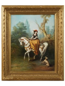 ATTR TO PIERRE FRANC LAMY FRENCH SCENE OIL PAINTING