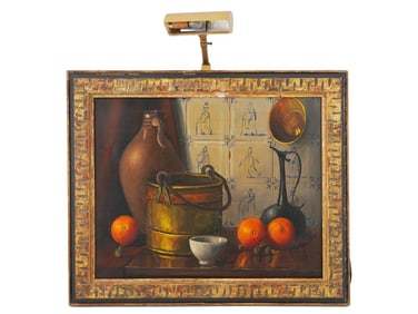 EUROPEAN STILL LIFE OIL PAINTING SIGNED BY ARTIST