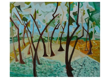 ATTR TO JEHANGIR SABAVALA INDIAN LANDSCAPE PAINTING