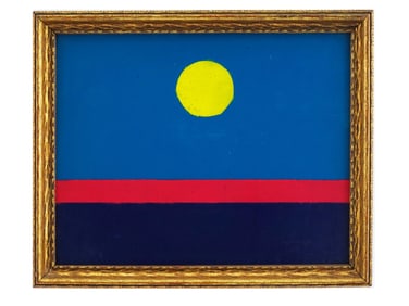 ABSTRACT ARAB LEBANESE OIL PAINTING BY ETEL ADNAN