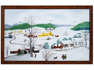 AMERICAN OIL PAINTING ON CANVAS SIGNED