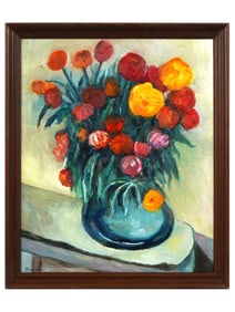 SIGNED OIL STILL LIFE PAINTING ON CANVAS