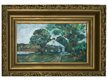 ATTR TO CHAIM SOUTINE FRENCH LANDSCAPE OIL PAINTING