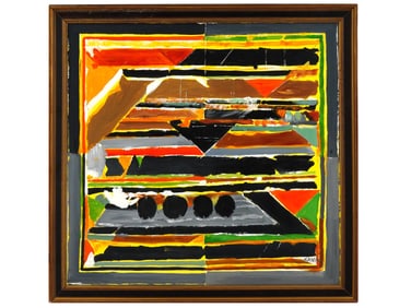 MODERN INDIAN OIL PAINTING ON CANVAS SIGNED