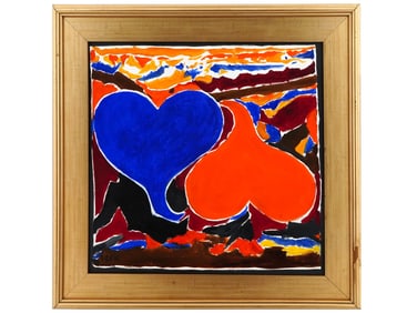 MODERN INDIAN OIL PAINTING ON CANVAS SIGNED