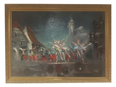 ATTR TO LEON BAKST RUSSIAN BALLET OIL PAINTING