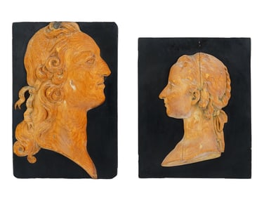 FRENCH ROYAL PORTRAITS HAND CARVED WOOD PANELS