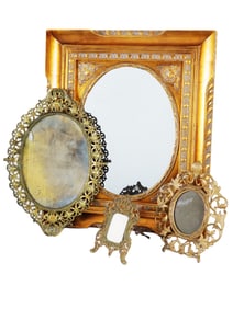 ANTIQUE ORNATE PICTURE FRAMES AND WALL MIRRORS
