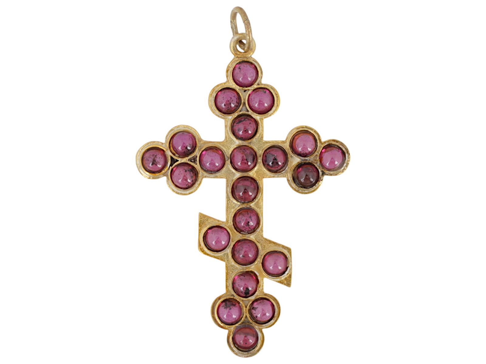 RUSSIAN SILVER CROSS WITH GARNETS (1 of 4)