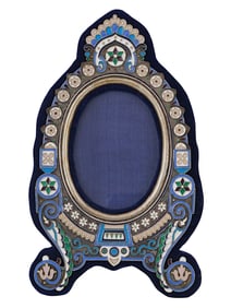 RUSSIAN SILVER ENAMEL PICTURE FRAME