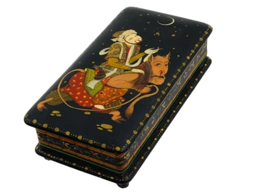 PERSIAN ISLAMIC INLAID HAND PAINTED WOODEN BOX