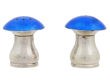 EGON LAURIDSEN STELRING SILVER ENAMEL SALT SHAKERS