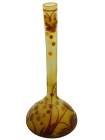 FRENCH ART NOUVEAU EMILE GALLE CAMEO GLASS VASE