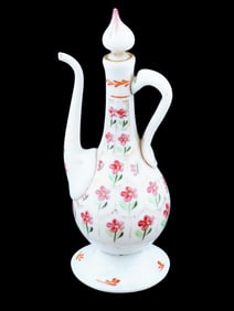 18TH CENTURY TURKISH OTTOMAN OPALINE GLASS PITCHER