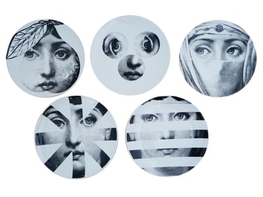 ITALIAN FORNASETTI TEMA VARIAZIONI PORCELAIN PLATES