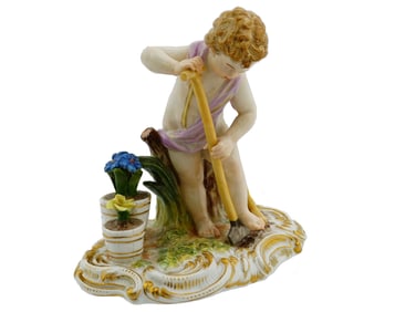 ATTR MEISSEN GERMAN GARDENER PORCELAIN FIGURINE