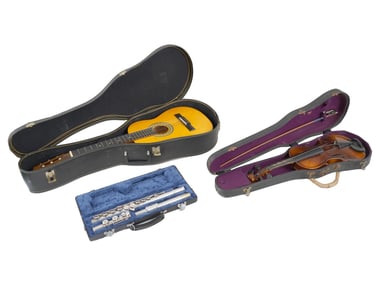 LOT OF VIOLIN FLUTE CHILDRENS MUSICAL INSTRUMENTS