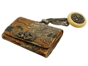 ANTIQUE JAPANESE MEIJI HITOTSUSAGE TOBACCO POUCH