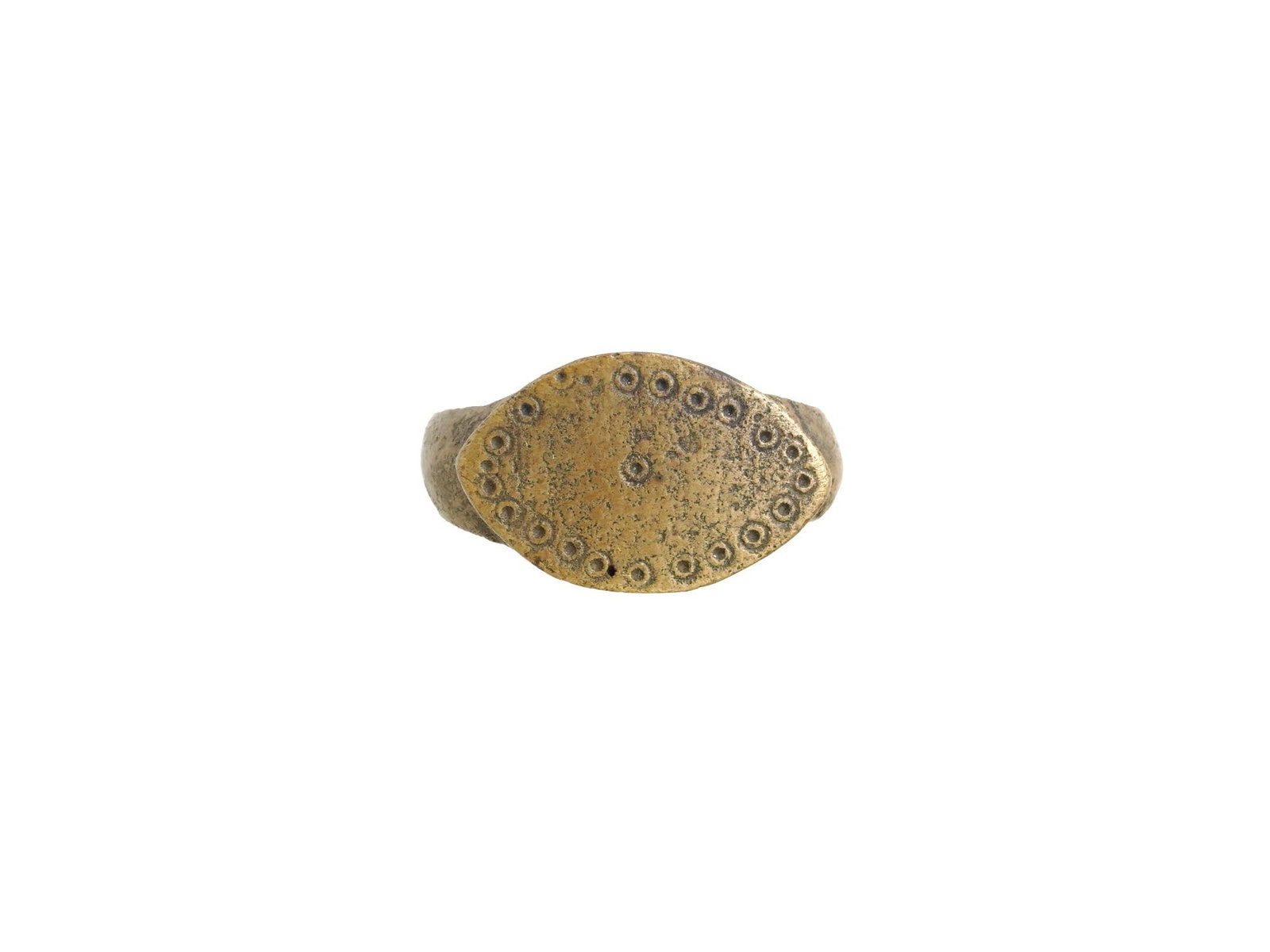 ANCIENT ROMAN BRONZE RING WITH EYE AGAINST EVIL (1 of 4)