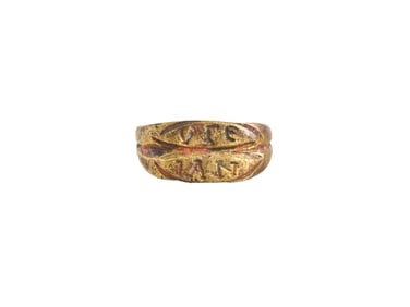 ANCIENT GRECO ROMAN DOUBLE BAND BRONZE RING