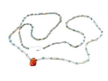 ANCIENT NECKLACE WITH MULTICOLORED GLASS BEADS