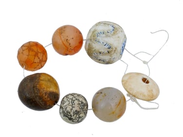 DIFFERENT ANCIENT STONE AND GLASS BEADS FOR NECKLACE