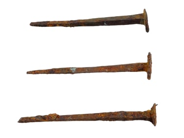 LOT OF THREE ANCIENT BRITISH ROMAN NAILS 4TH C AD