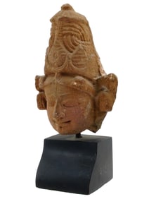 ANCIENT PRE COLUMBIAN MEXICAN STONE HEAD 5TH CEN AD