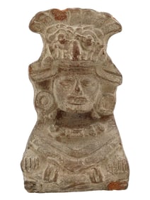 ANCIENT PRE COLUMBIAN MEXICAN IDOL BUST FIGURINE 300 AD