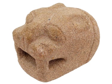 ANCIENT PRE COLUMBIAN MEXICAN STONE ANIMAL HEAD 300 BC