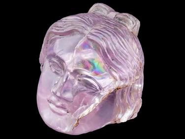 ANCIENT ROMAN CARVED AMETHYST APHRODITE HEAD FIGURINE