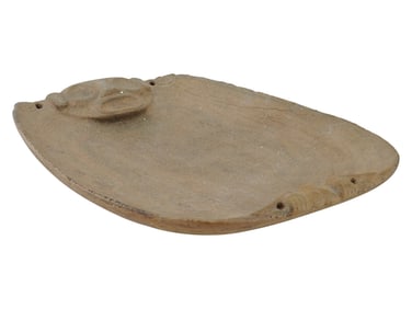 ANCIENT PRE COLUMBIAN TAINO ARAWAK CARVED STONE PLATE