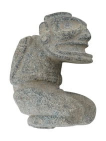 ANCIENT PRE COLUMBIAN TAINO ARAWAK STONE CACIQUE FIGURE