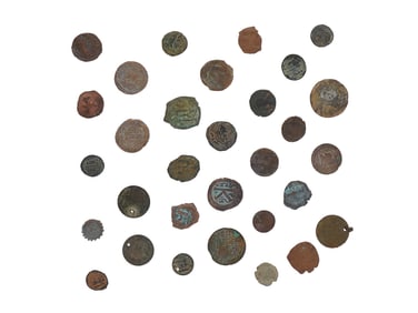 GROUP OF ANCIENT BRONZE COINS 300 BC AND LATER