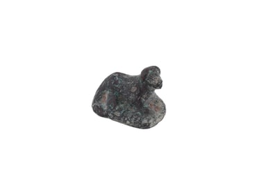 ANCIENT SEATED ANIMAL FORM BRONZE SCULPTURAL WEIGHT