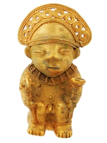 ANCIENT PRE COLUMBIAN TUMBAGA SHAMAN RITUAL FIGURE