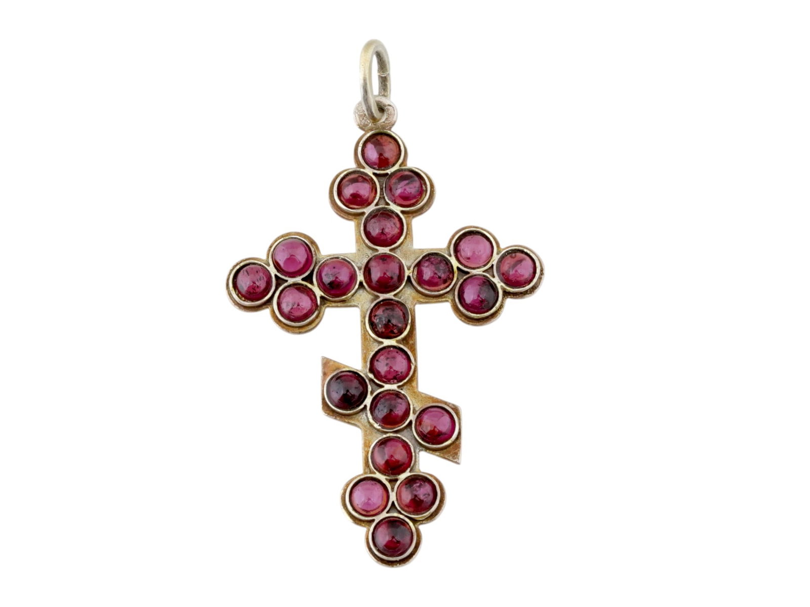 RUSSIAN SILVER CROSS WITH GARNETS (1 of 4)