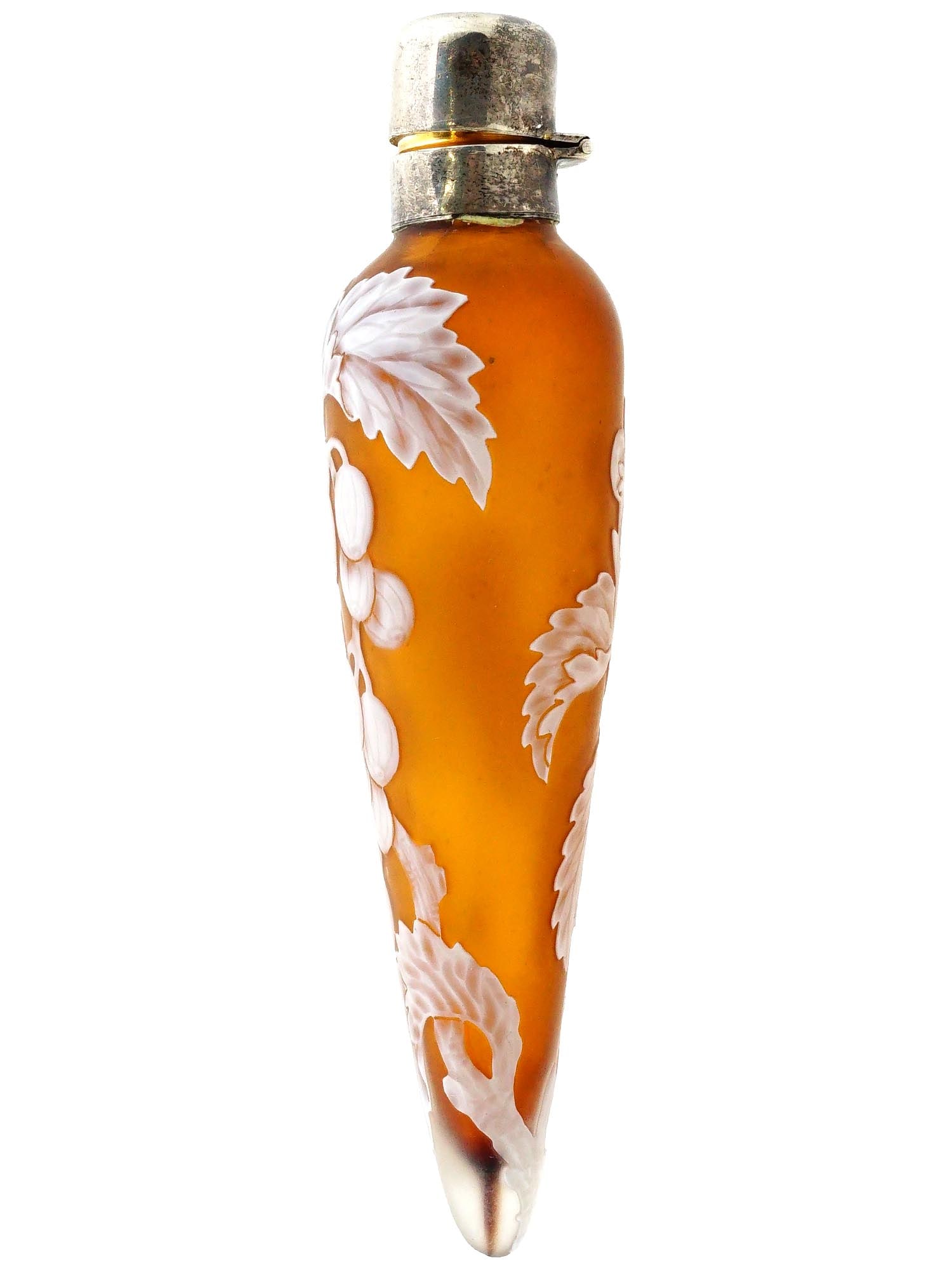 THOMAS WEBB CAMEO GLASS AND SILVER PERFUME BOTTLE (1 of 8)