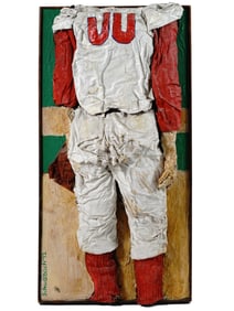 BASEBALL MIXED MEDIA ARTWORK BY MARY J SCHWALBACH