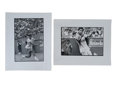 TWO 1990S PHOTOS OF TENNIS PLAYER PETE SAMPRAS