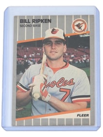 1989 FLEER BILL RIPKEN FF ERROR CARD WHITE OUT