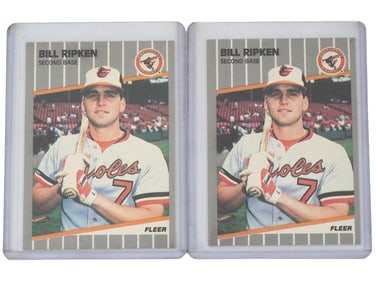 LOT OF 2 1989 FLEER BILL RIPKEN FF ERROR CARDS