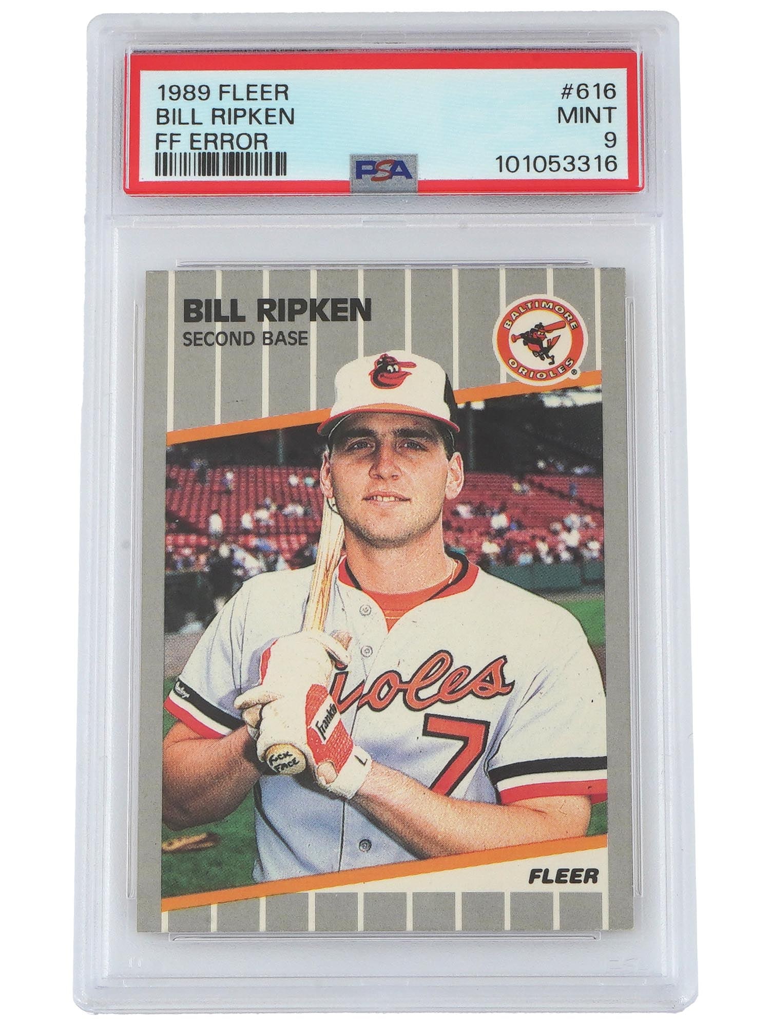 1989 FLEER BILL RIPKEN FF ERROR CARD PSA 9 (1 of 2)
