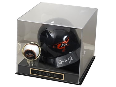 CAL RIPKEN JR SIGNED BASEBALL AND HELMET JSA AUTH