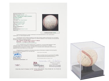 1952 DODGERS TEAM SIGNED BASEBALL W JACKIE ROBINSON JSA