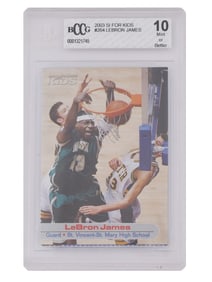 2003 SI FOR KIDS LEBRON JAMES ROOKIE CARD BECKETT