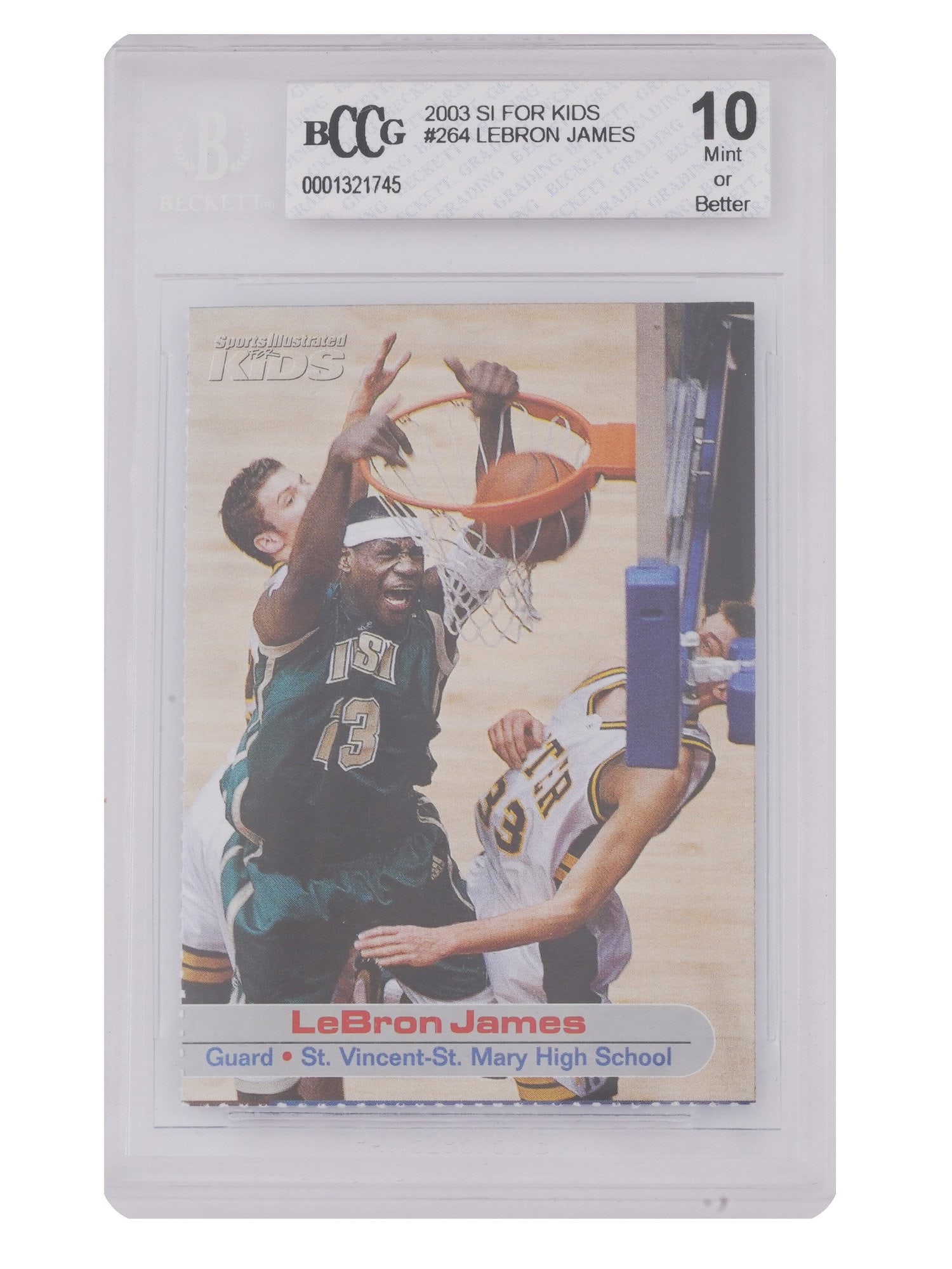 2003 SI FOR KIDS LEBRON JAMES ROOKIE CARD BECKETT (1 of 2)
