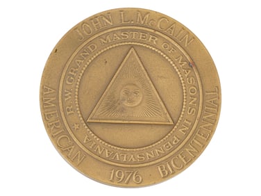 VINTAGE AMERICAN BRONZE MASONIC MEDAL GEORGE WASHINGTON