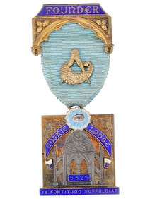BRITISH AMERICAN MASONIC LODGE SILVER ENAMLED MEDAL